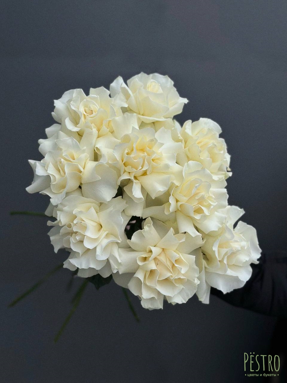 Французские белые розы 9 шт.